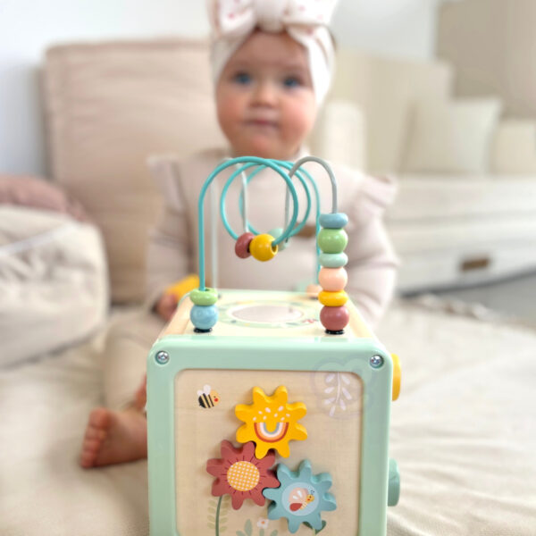 WOOPIE GREEN Drewniana Kostka Aktywności Multifunkcyjna Edukacyjna Sorter - 005