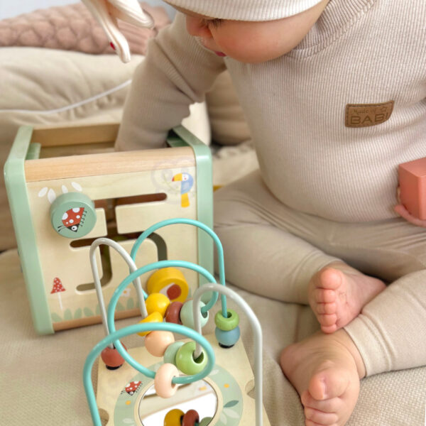 WOOPIE GREEN Drewniana Kostka Aktywności Multifunkcyjna Edukacyjna Sorter - 006