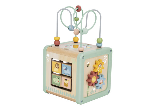 WOOPIE GREEN Drewniana Kostka Aktywności Multifunkcyjna Edukacyjna Sorter - 016