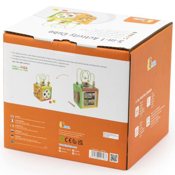 VIGA Drewniana Kostka Edukacyjna 5w1 - 007