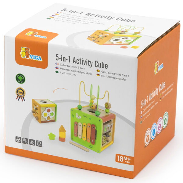VIGA Drewniana Kostka Edukacyjna 5w1 - 008