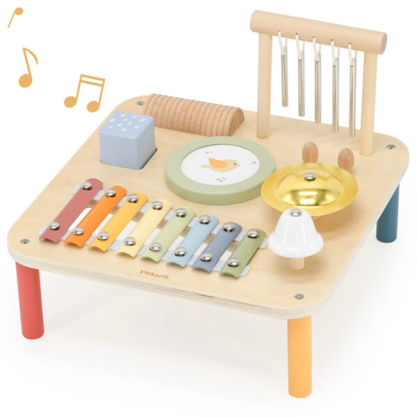 Viga Drewniany Stolik Edukacyjny Muzyczny Sensoryczny 7W1 - 001