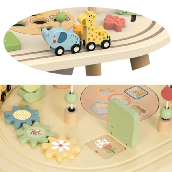 TOOKY TOY Drewniany Stolik Aktywności Safari - 004