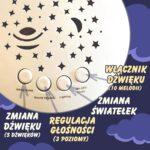Projektor gwiazd usypiacz sówka z kołysankami 2w1 - Woopie Baby - 012