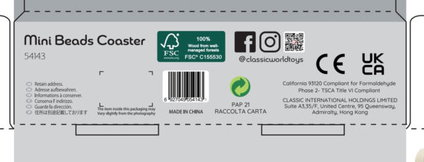 CLASSIC WORLD Pętla Motoryczna Logiczna Przeplatanka Edukacyjna Labirynt dla Dzieci 1 szt. - 009