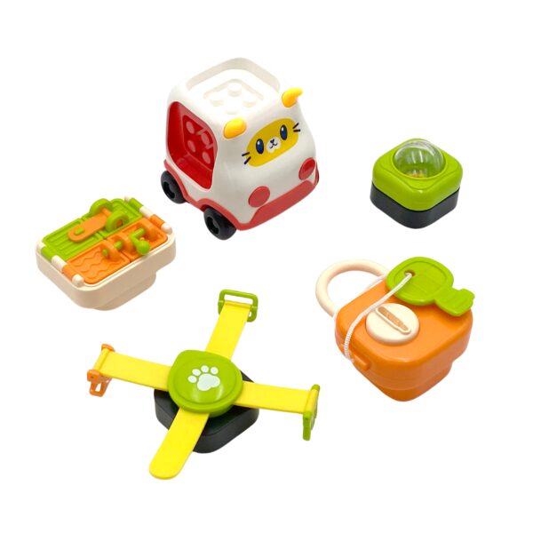 WOOPIE BABY Montessori Manipulacyjny Zestaw Konstrukcyjny Samochód Kotek 1 - 011