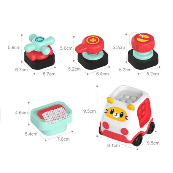 WOOPIE BABY Montessori Manipulacyjny Zestaw Konstrukcyjny Samochód Kotek 2 - 009