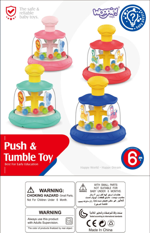 WOOPIE BABY Kolorowe Koniki Niebieski Bączek Karuzela z Kulkami - 014