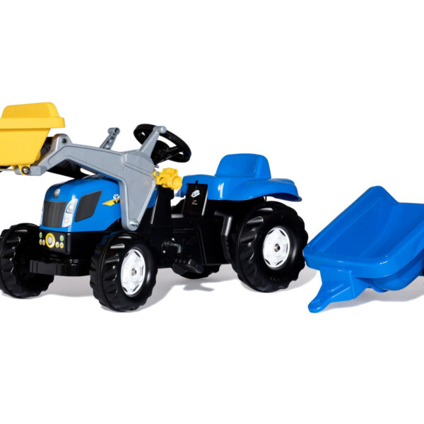 Rolly Toys rollyKid-X New Holland rollyKid Traktor z łyżką i przyczepką Niebieski - 001