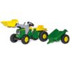 Rolly Toys RollyKid  John Deere Traktor na Pedały z Łyżką i Przyczepą - Zielony - 001