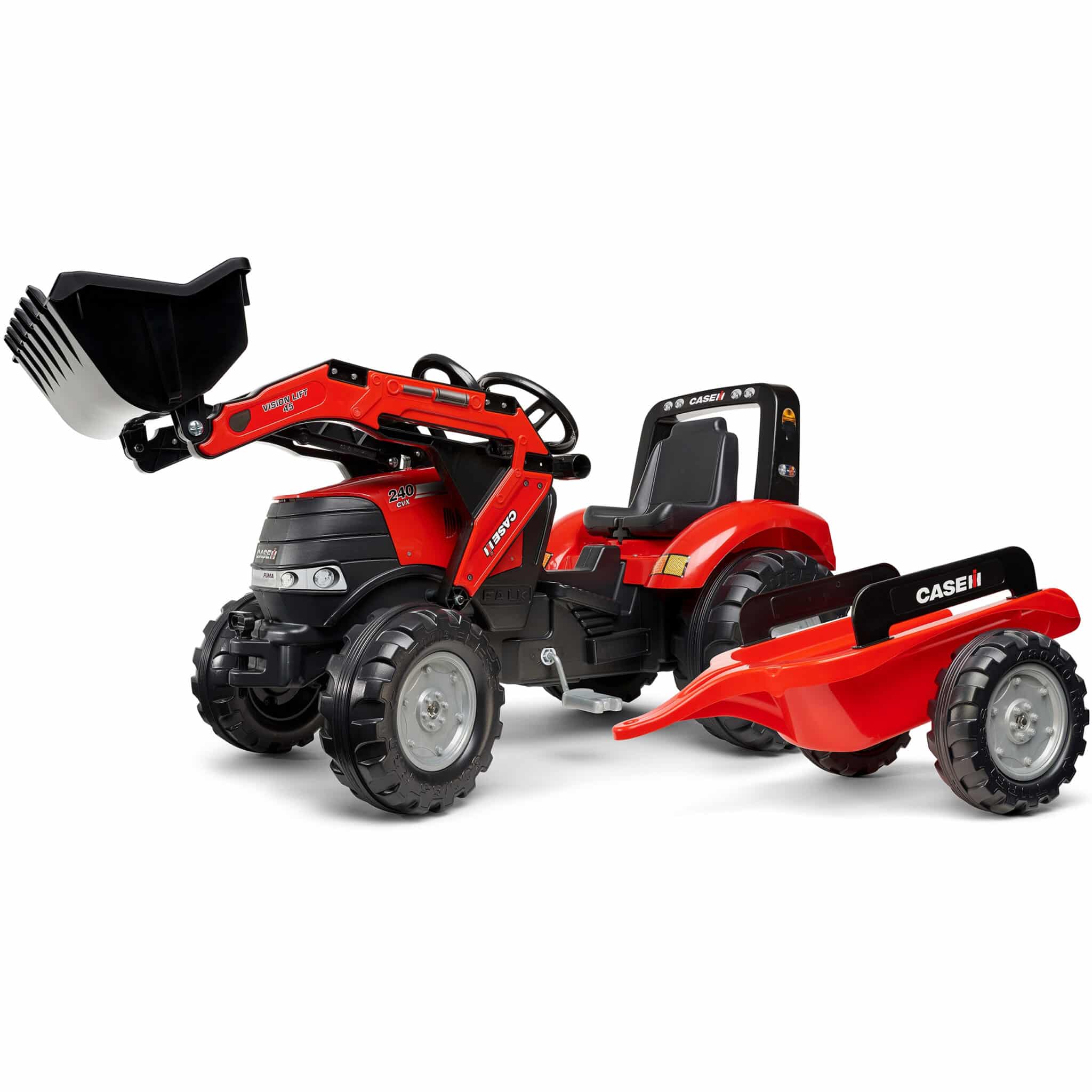 FALK Traktor Case na Pedały z Łyżką i Przyczepką Czerwony od 3 Lat - 001