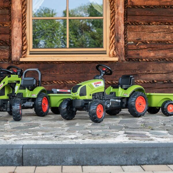 FALK Traktor Claas Zielony na Pedały z Przyczepą + Klakson od 2 Lat. - 002
