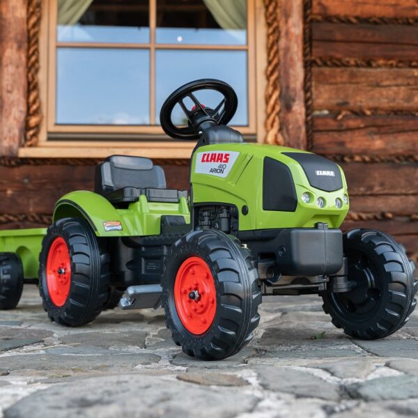 FALK Traktor Claas Zielony na Pedały z Przyczepą + Klakson od 2 Lat. - 004