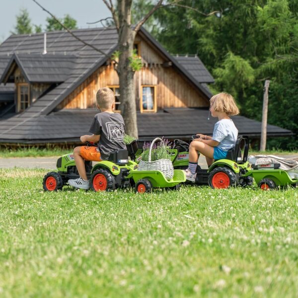 FALK Traktor Claas Zielony na Pedały z Przyczepą + Klakson od 2 Lat. - 006