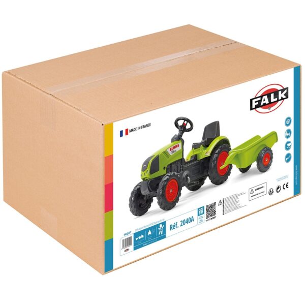 FALK Traktor Claas Zielony na Pedały z Przyczepą + Klakson od 2 Lat. - 010