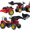 Czerwony traktor na pedały z przyczepą Supercharger - Falk - 001