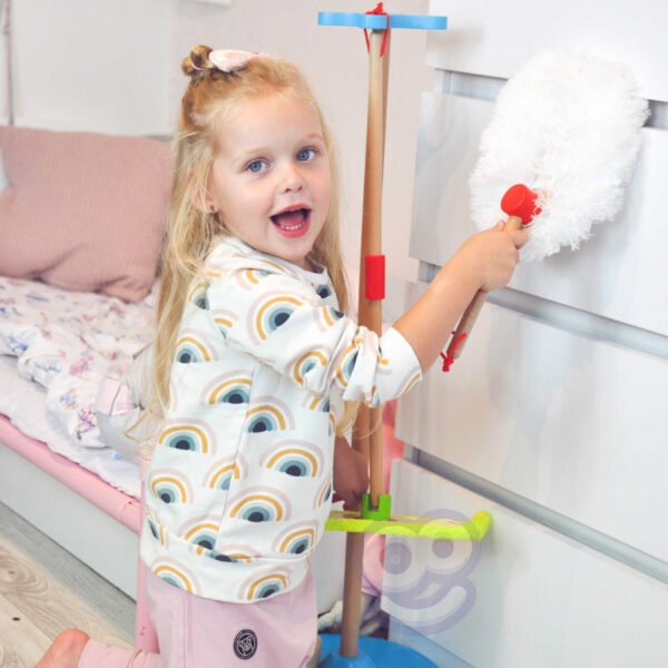 TOOKY TOY Drewniany Zestaw do Sprzątania dla Dzieci 6 el. - 009