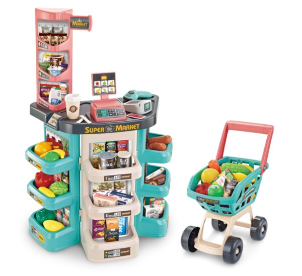 WOOPIE Sklep Supermarket i Wózek Koszyk Sklepowy Kasa Waga Skaner 47 akc - 002