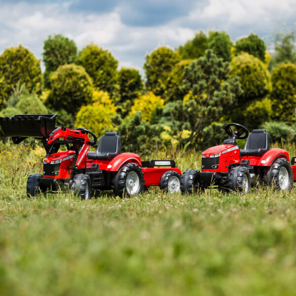 FALK Traktor Massey Ferguson Czerwony na Pedały z Przyczepką od 3 Lat - 005
