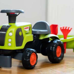 FALK Jeździk Claas 470 Arion Zielony z Przyczepką  + Zestaw do piasku - 002
