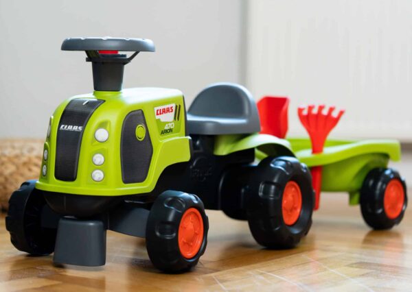 FALK Jeździk Claas 470 Arion Zielony z Przyczepką  + Zestaw do piasku - 002