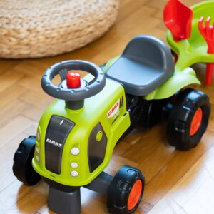 FALK Jeździk Claas 470 Arion Zielony z Przyczepką  + Zestaw do piasku - 003