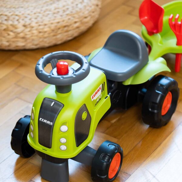 FALK Jeździk Claas 470 Arion Zielony z Przyczepką  + Zestaw do piasku - 003