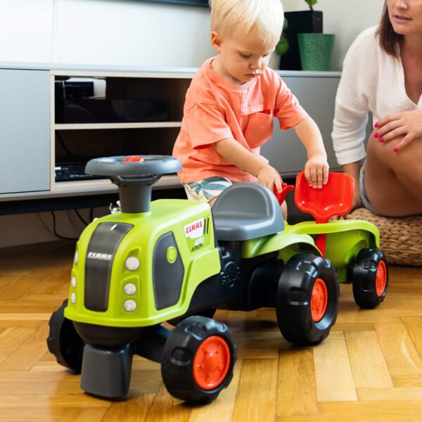 FALK Jeździk Claas 470 Arion Zielony z Przyczepką  + Zestaw do piasku - 004