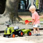 FALK Jeździk Claas 470 Arion Zielony z Przyczepką  + Zestaw do piasku - 008