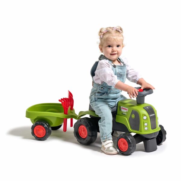 FALK Jeździk Claas 470 Arion Zielony z Przyczepką  + Zestaw do piasku - 009