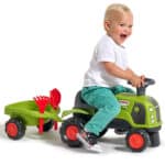 FALK Jeździk Claas 470 Arion Zielony z Przyczepką  + Zestaw do piasku - 011