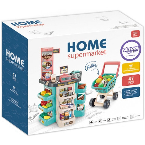 WOOPIE Sklep Supermarket i Wózek Koszyk Sklepowy Kasa Waga Skaner 47 akc - 015