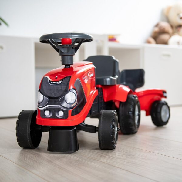 FALK Jeździk Traktorek Baby Case IH Ride-On Czerwony z Przyczepką + akc. od 12 miesięcy - 002