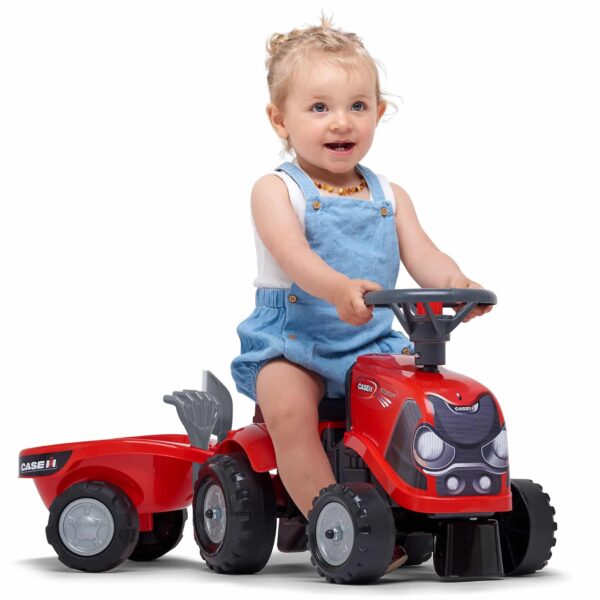 FALK Jeździk Traktorek Baby Case IH Ride-On Czerwony z Przyczepką + akc. od 12 miesięcy - 007