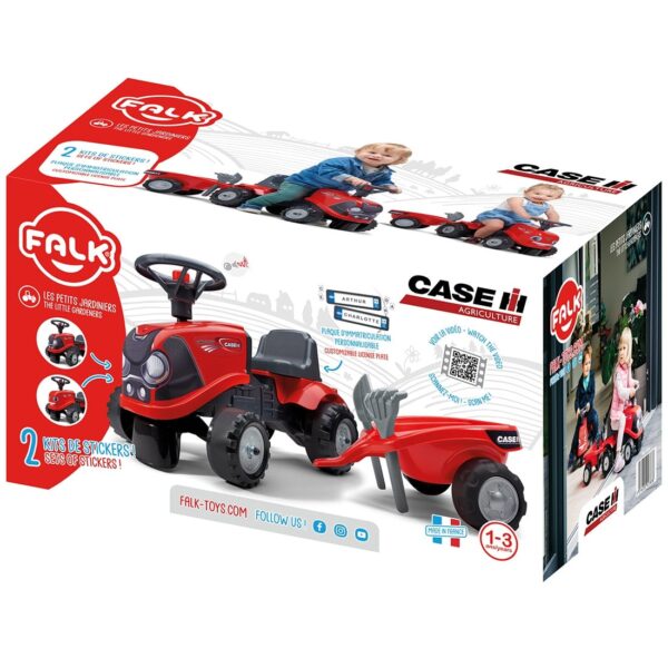 FALK Jeździk Traktorek Baby Case IH Ride-On Czerwony z Przyczepką + akc. od 12 miesięcy - 011