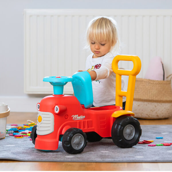 FALK Maurice Traktorek Jeździk Czerwony Pchacz Odpychacz Schowek od 1 roku - 003