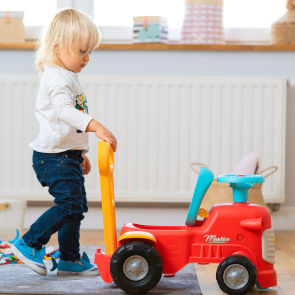 FALK Maurice Traktorek Jeździk Czerwony Pchacz Odpychacz Schowek od 1 roku - 005