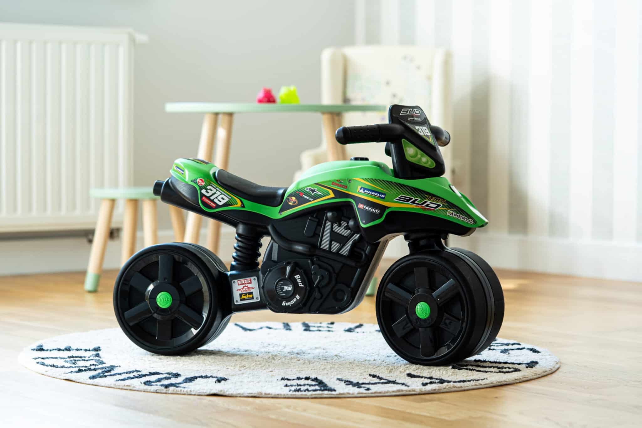 FALK Jeździk Racing Zielony Motorek Szerokie Koła od 1 roku - 002