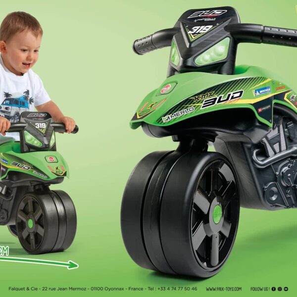FALK Jeździk Racing Zielony Motorek Szerokie Koła od 1 roku - 007