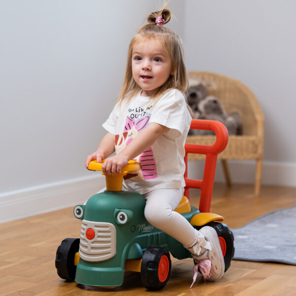 FALK Maurice Traktorek Jeździk Zielony Pchacz Odpychacz Schowek od 1 roku - 002