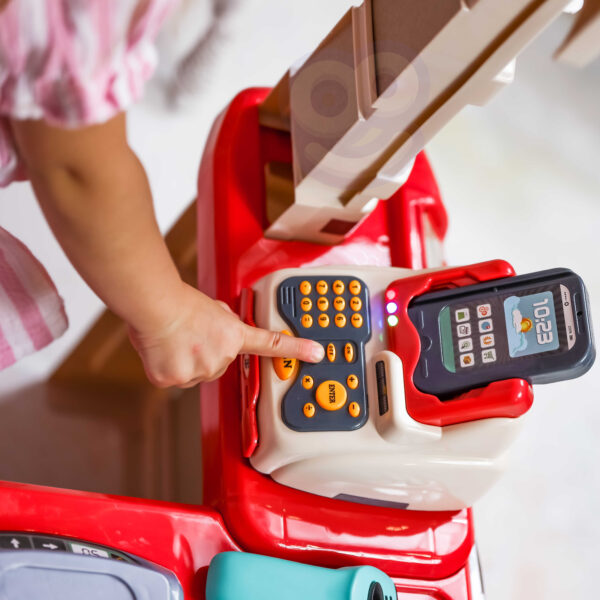 Duży sklep supermarket dla dzieci wózek kasa 48 akc. - Woopie - 013