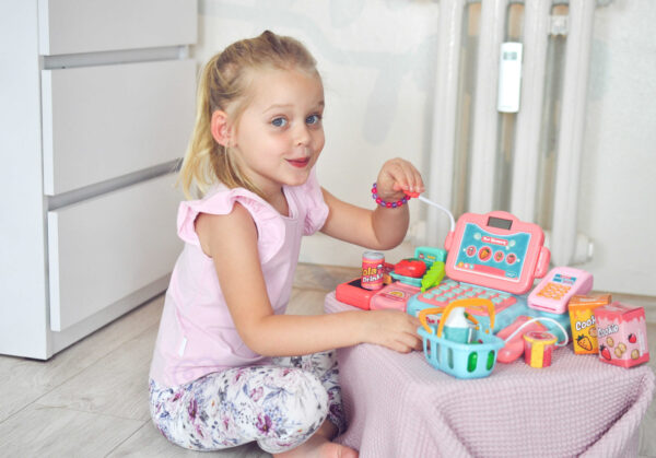 WOOPIE Kasa Sklepowa Dla Dzieci Skaner Waga Mikrofon + 24 Akc. - 002