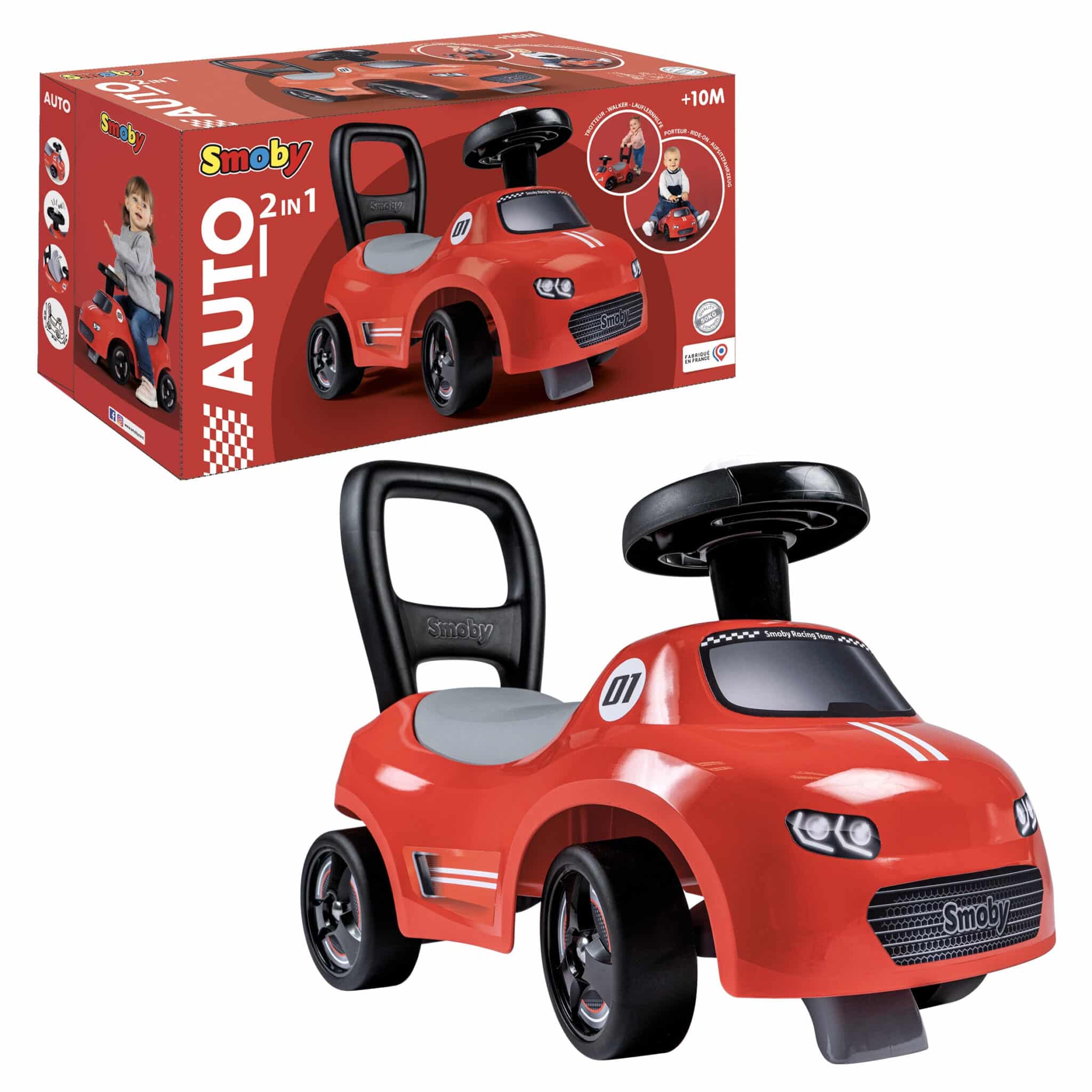 Smoby Czerwony Jeździk z klaksonem Ride-On - 001