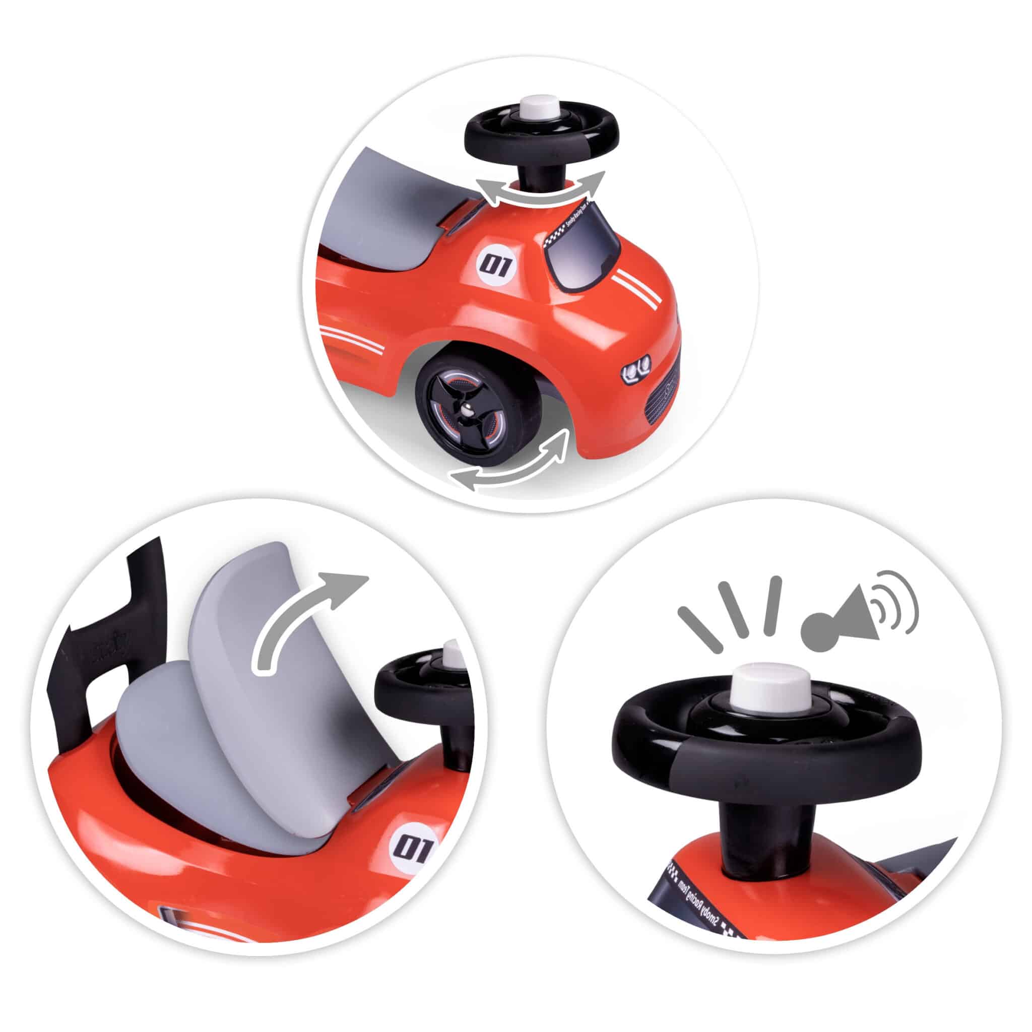 Smoby Czerwony Jeździk z klaksonem Ride-On - 003
