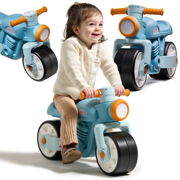 FALK Jeździk Biegowy Ciche Koła Motor Prem1er Retro Niebieski 1+ - 001