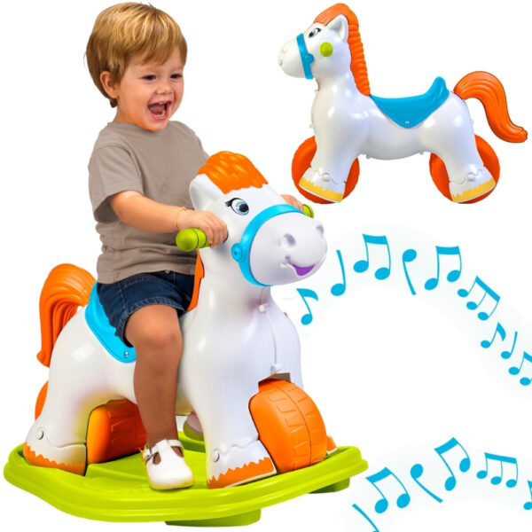 FEBER Interaktywny Bujany Konik 2w1 – Jeździk Biegowy - 001