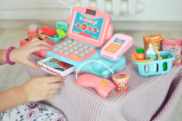 WOOPIE Kasa Sklepowa Dla Dzieci Skaner Waga Mikrofon + 24 Akc. - 005