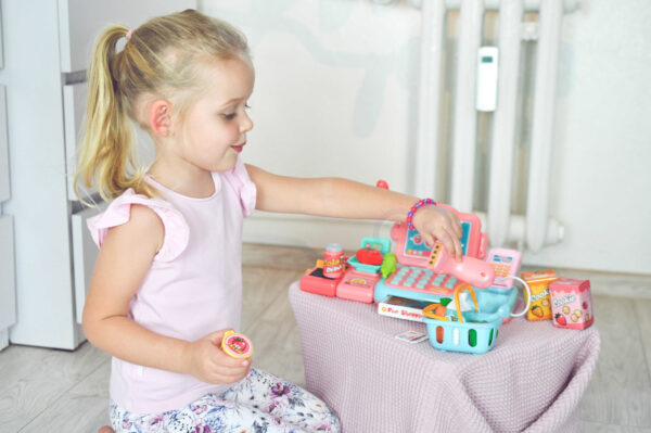 WOOPIE Kasa Sklepowa Dla Dzieci Skaner Waga Mikrofon + 24 Akc. - 006