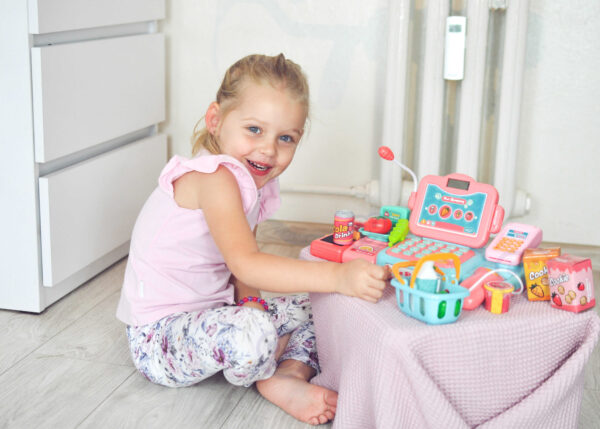 WOOPIE Kasa Sklepowa Dla Dzieci Skaner Waga Mikrofon + 24 Akc. - 008