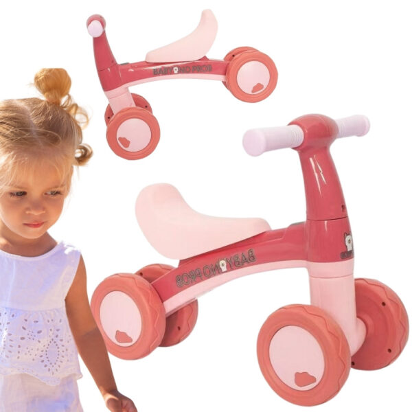 WOOPIE Rowerek Biegowy Różowy Jeździk Czterokołowy - 001